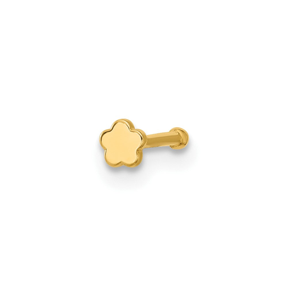 14k 20 Gauge Polished Flower Nose Stud