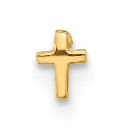 14K 20 Gauge Polished Cross Nose Stud