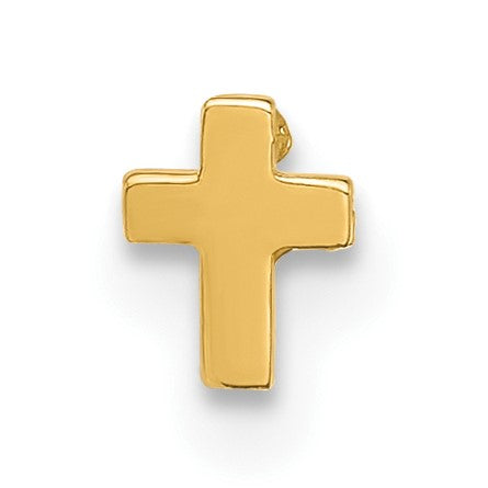 14K 22 Gauge Polished Cross Nose Stud