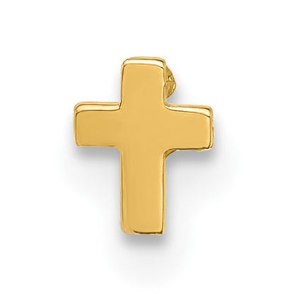 14K 22 Gauge Polished Cross Nose Stud