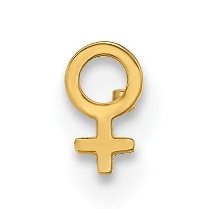 14K 20 Gauge Polished Female Symbol Nose Stud