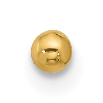 14k 22 Gauge Polished 2.5mm Ball Nose Stud