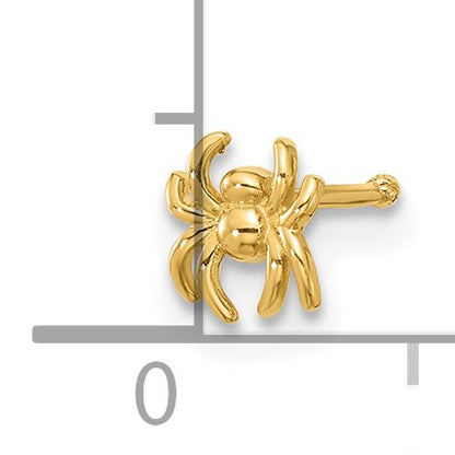 14k 22 Gauge Polished Spider Nose Stud
