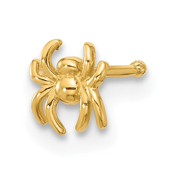 14k 22 Gauge Polished Spider Nose Stud