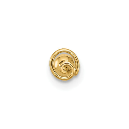 14k 18 Gauge Polished Swirl Cartilage Stud