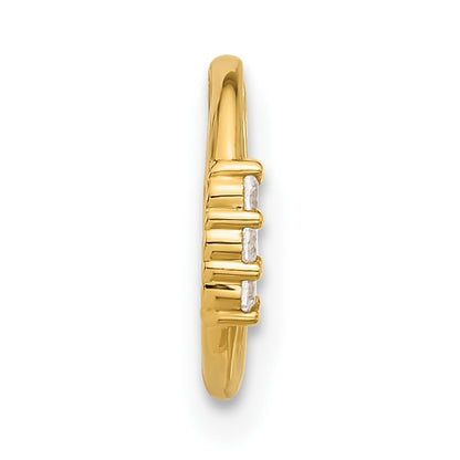 14K 16 Gauge Polished CZ Hinged Cartilage Ring