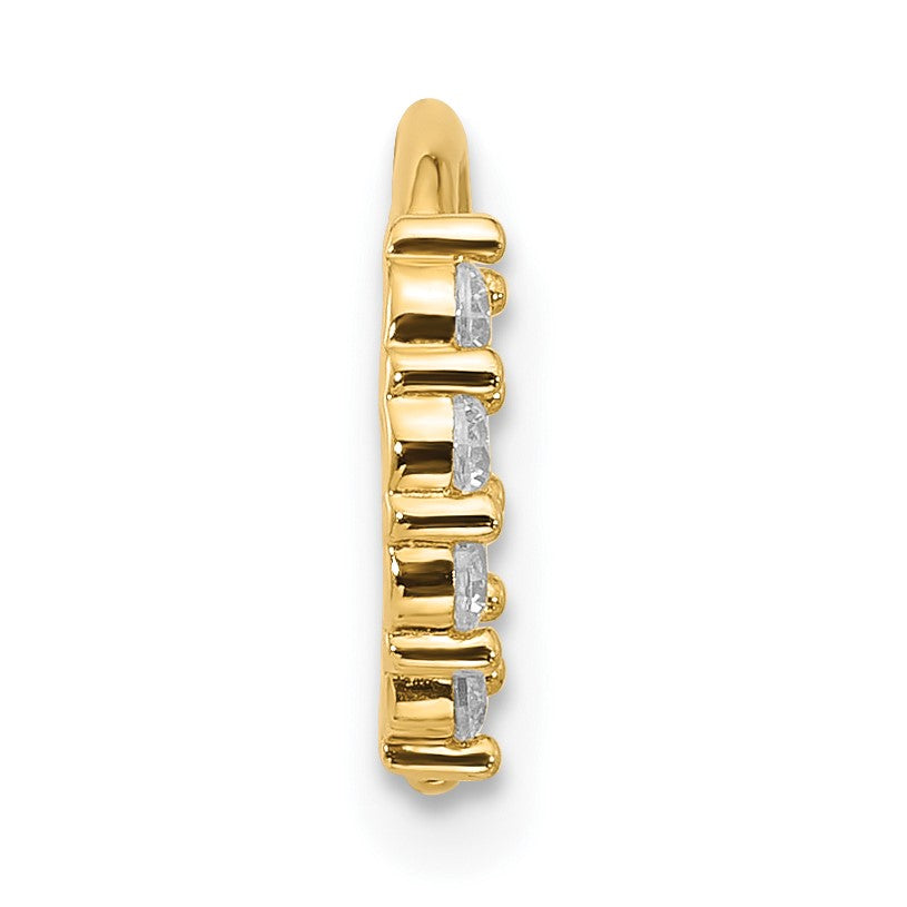 14K 18 Gauge Polished CZ Cartilage Ring