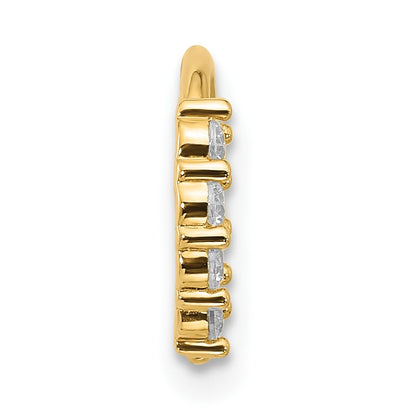 14K 18 Gauge Polished CZ Cartilage Ring