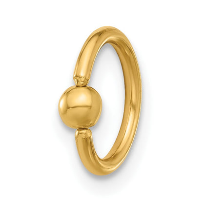 14K 16 Gauge Polished Septum Cartilage Ring