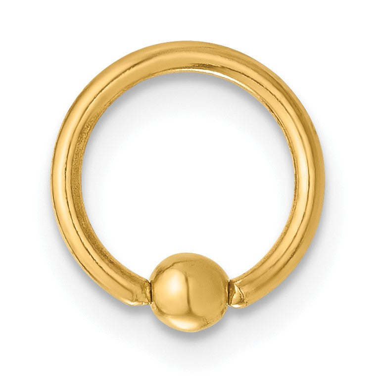 14K 16 Gauge Polished Septum Cartilage Ring