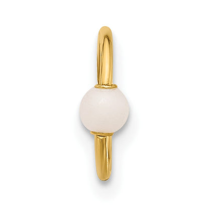 14K 18 Gauge Polished Imitation Pearl Cartilage Ring