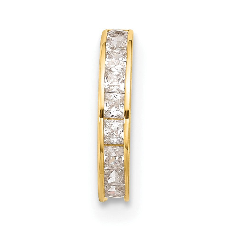 14k 18 Gauge Polished CZ Hinged Cartilage Ring