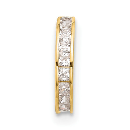 14k 18 Gauge Polished CZ Hinged Cartilage Ring