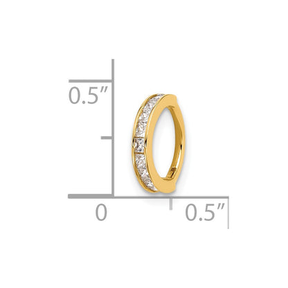 14k 18 Gauge Polished CZ Hinged Cartilage Ring