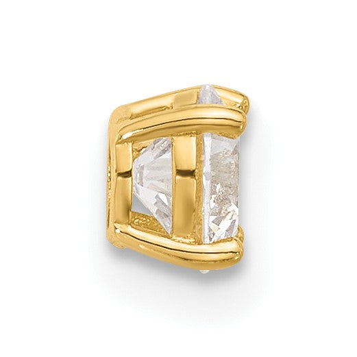 14k 16 Gauge Polished 3mm CZ Industrial Body Jewelry