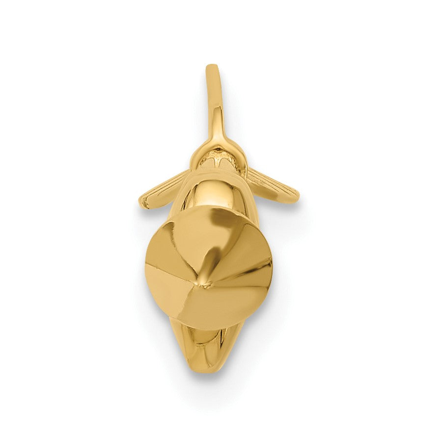 14k 14 Gauge Polished Arrow with Heart Industrial Body Jewelry