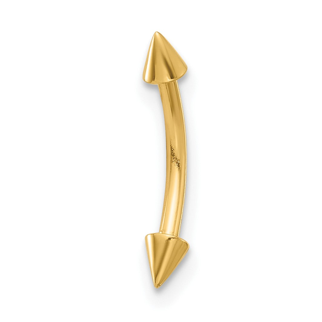 14K 16 Gauge Polished Spiked Eyebrow Jewelry
