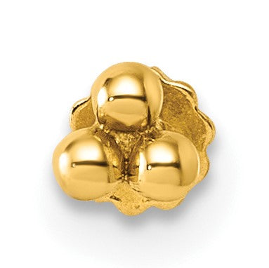 14K 16 Gauge Polished Triple Ball Labret Stud