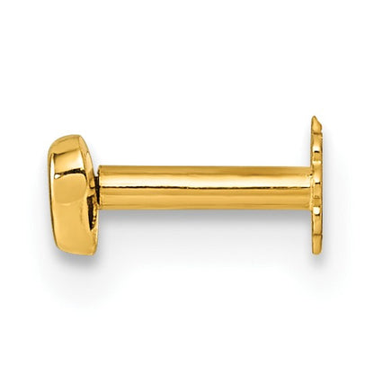 14K 16 Gauge Polished CZ Heart Labret Stud