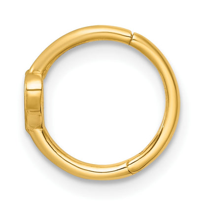 14k 16 Gauge Polished Open Heart 10.0mm Hinged Cartilage Ring