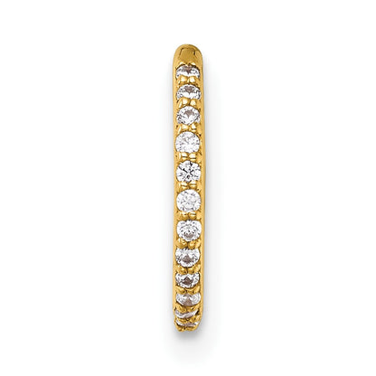 14k 16 Gauge Polished CZ 9.0mm Hinged Cartilage Ring