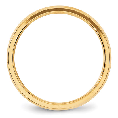 14k Yellow Gold 4mm Beveled Edge Comfort Fit Wedding Band Size 6
