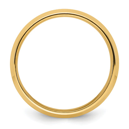 14k Yellow Gold 7mm Beveled Edge Comfort Fit Wedding Band Size 12