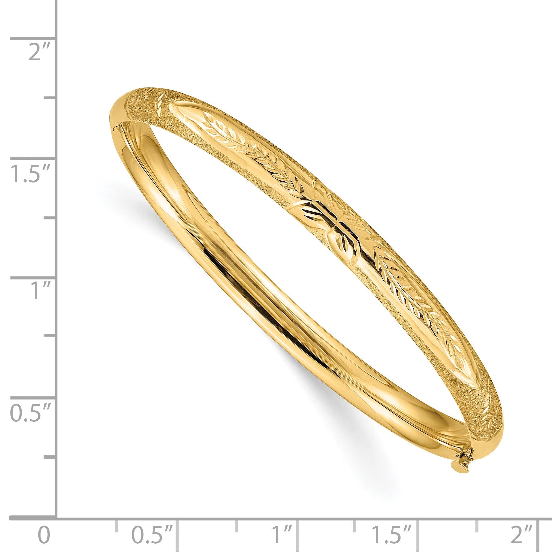 14k 3/16 Florentine 5mm Hinged Baby Bangle