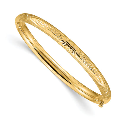 14k 3/16 Florentine 5mm Hinged Baby Bangle