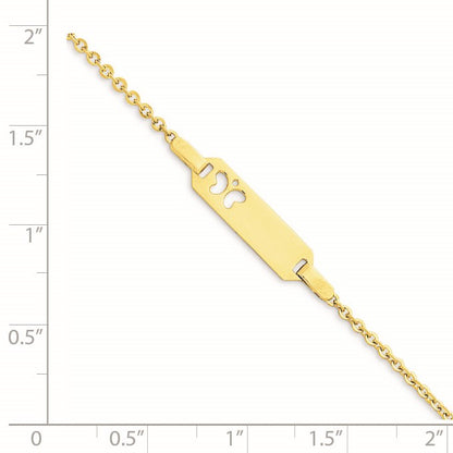 14K Polished Cut-out Butterfly 18x5mm Plate 6 inch Baby/Child ID Bracelet
