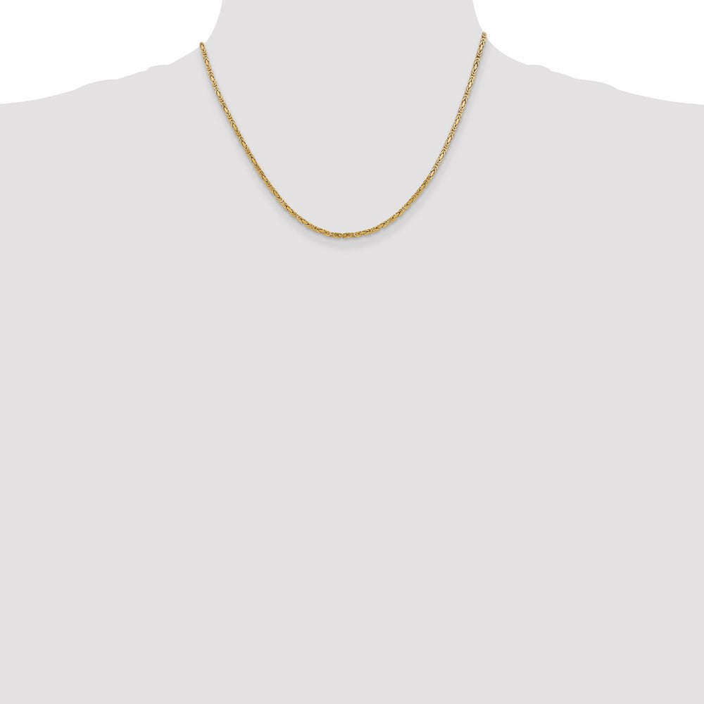 14K 18 inch 2mm Byzantine with Lobster Clasp Chain