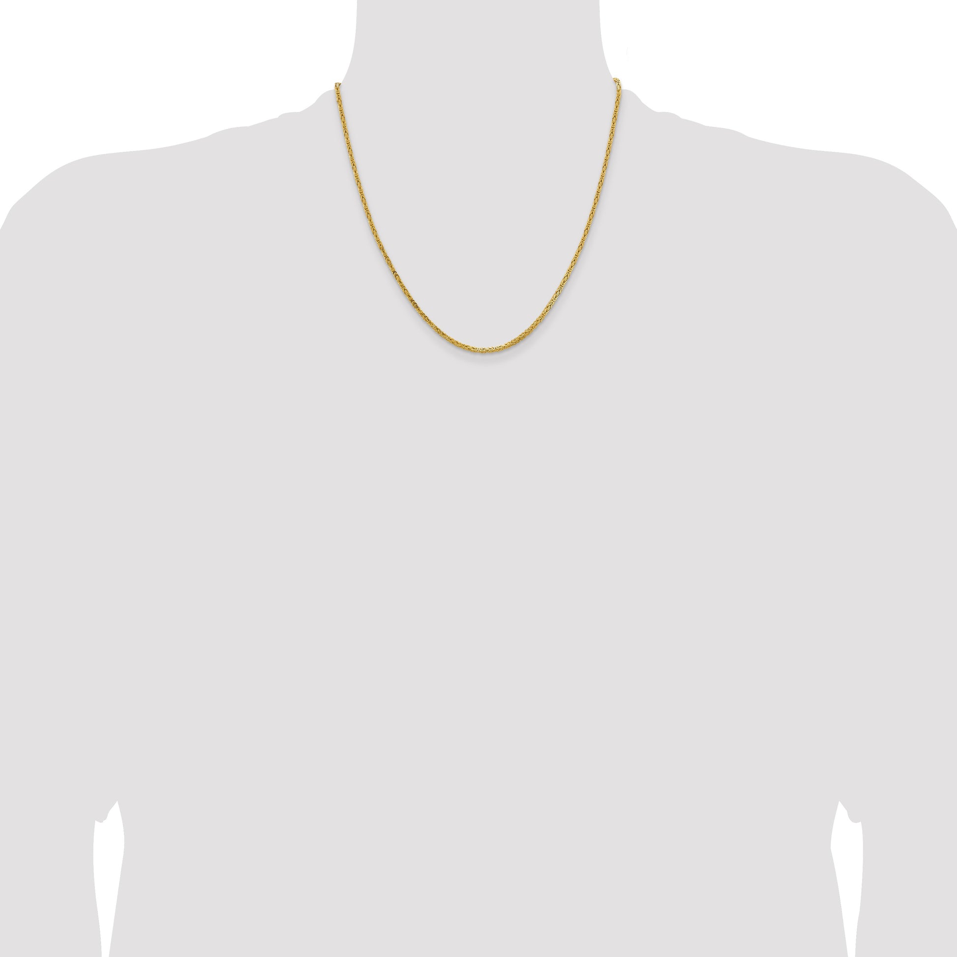 14K 20 inch 2mm Byzantine with Lobster Clasp Chain