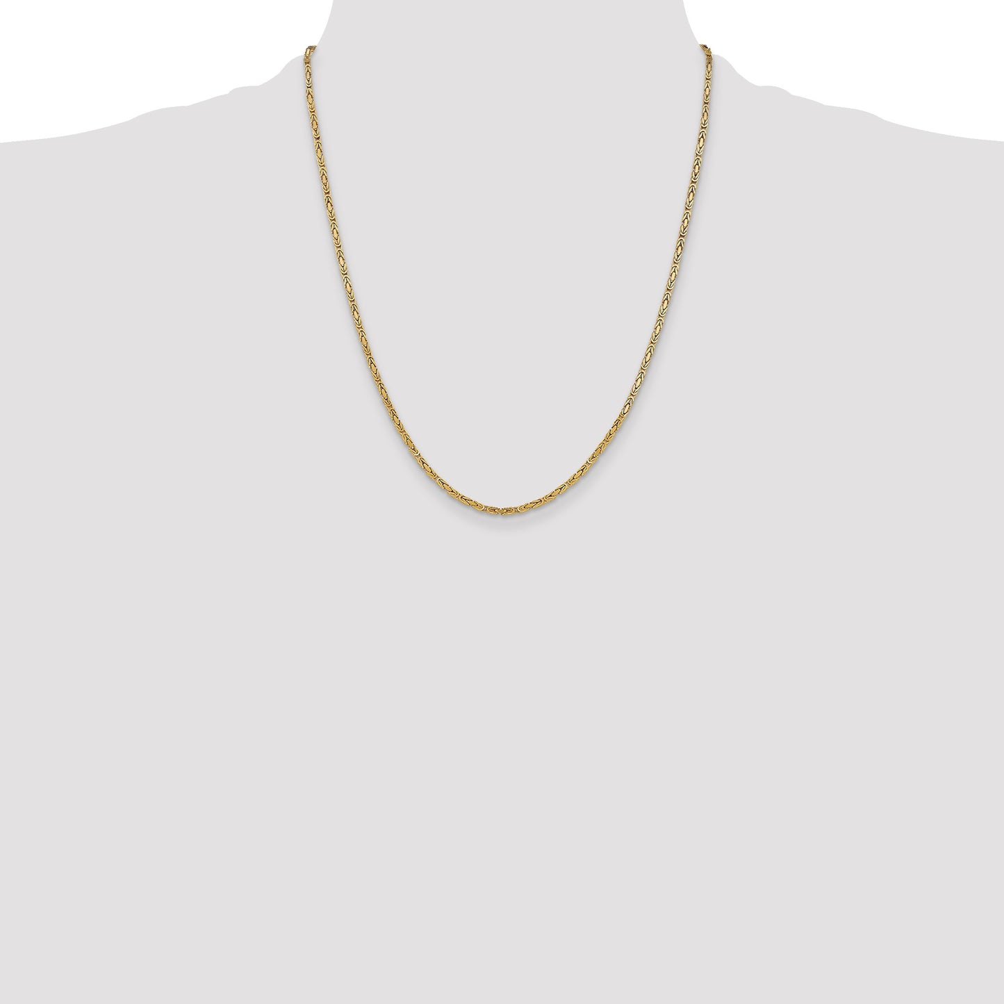 14K 22 inch 2mm Byzantine with Lobster Clasp Chain