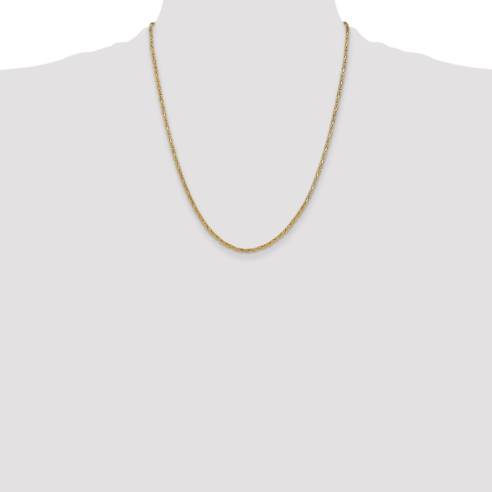 14K 22 inch 2mm Byzantine with Lobster Clasp Chain