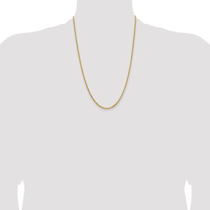 14K 24 inch 2mm Byzantine with Lobster Clasp Chain