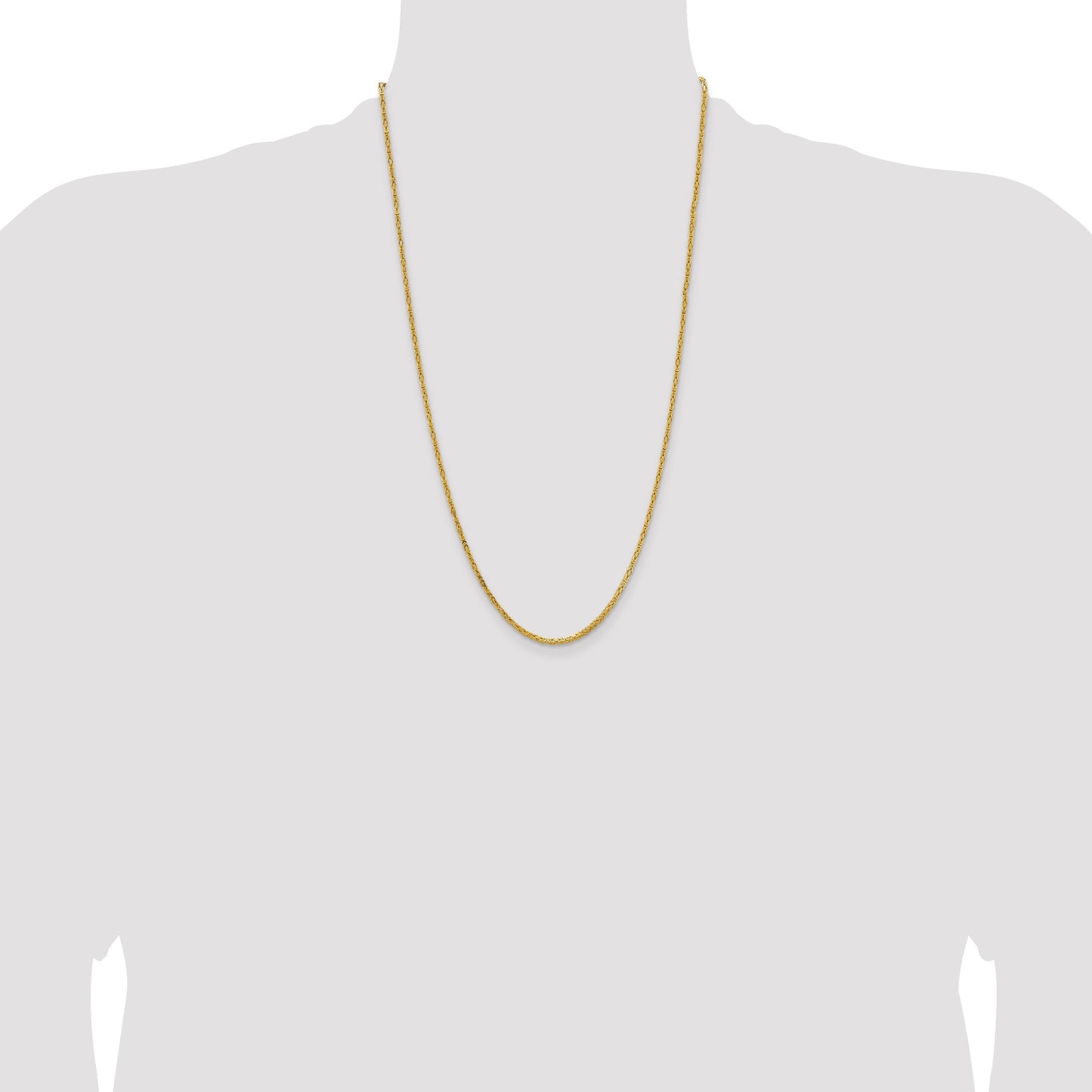14K 26 inch 2mm Byzantine with Lobster Clasp Chain