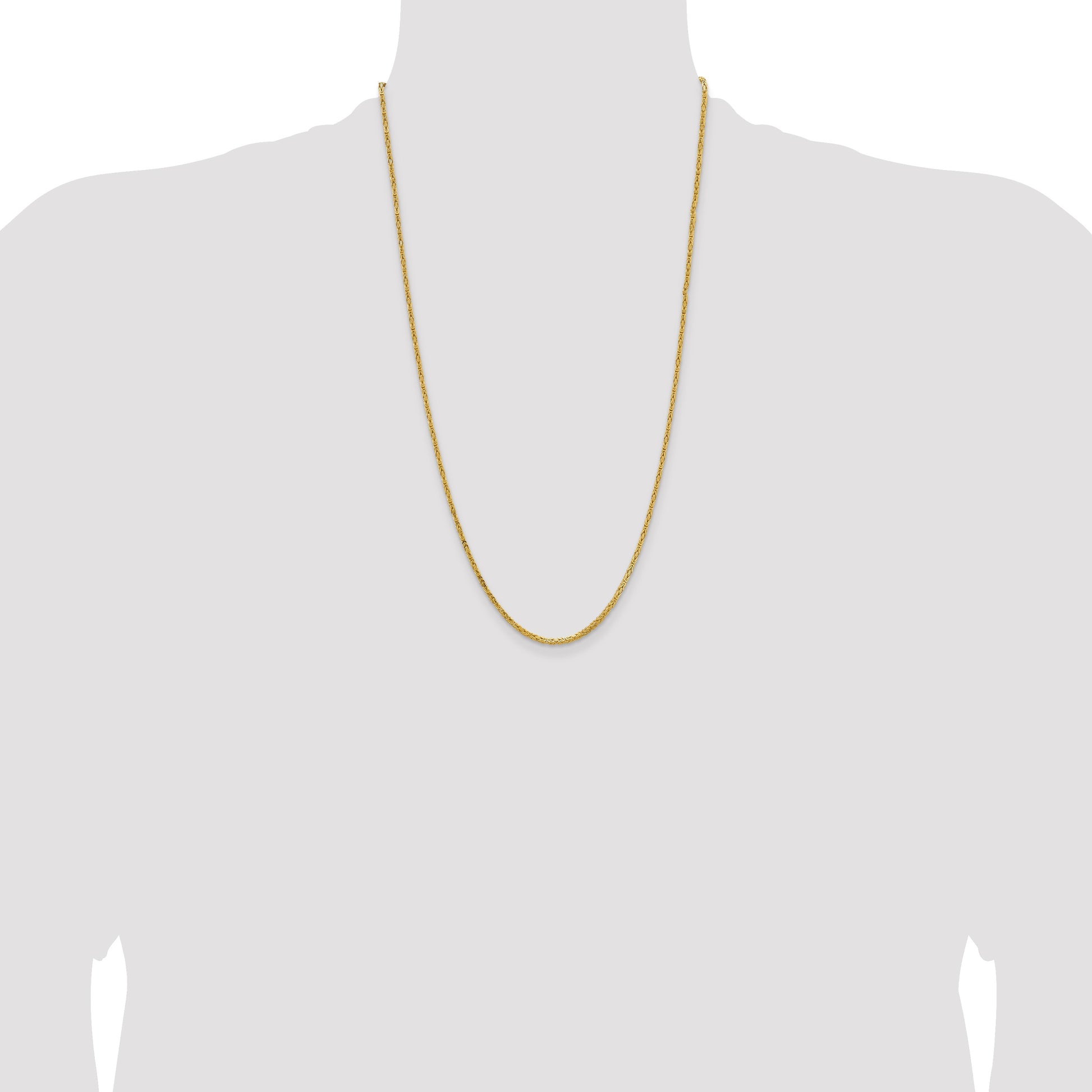 14K 26 inch 2mm Byzantine with Lobster Clasp Chain