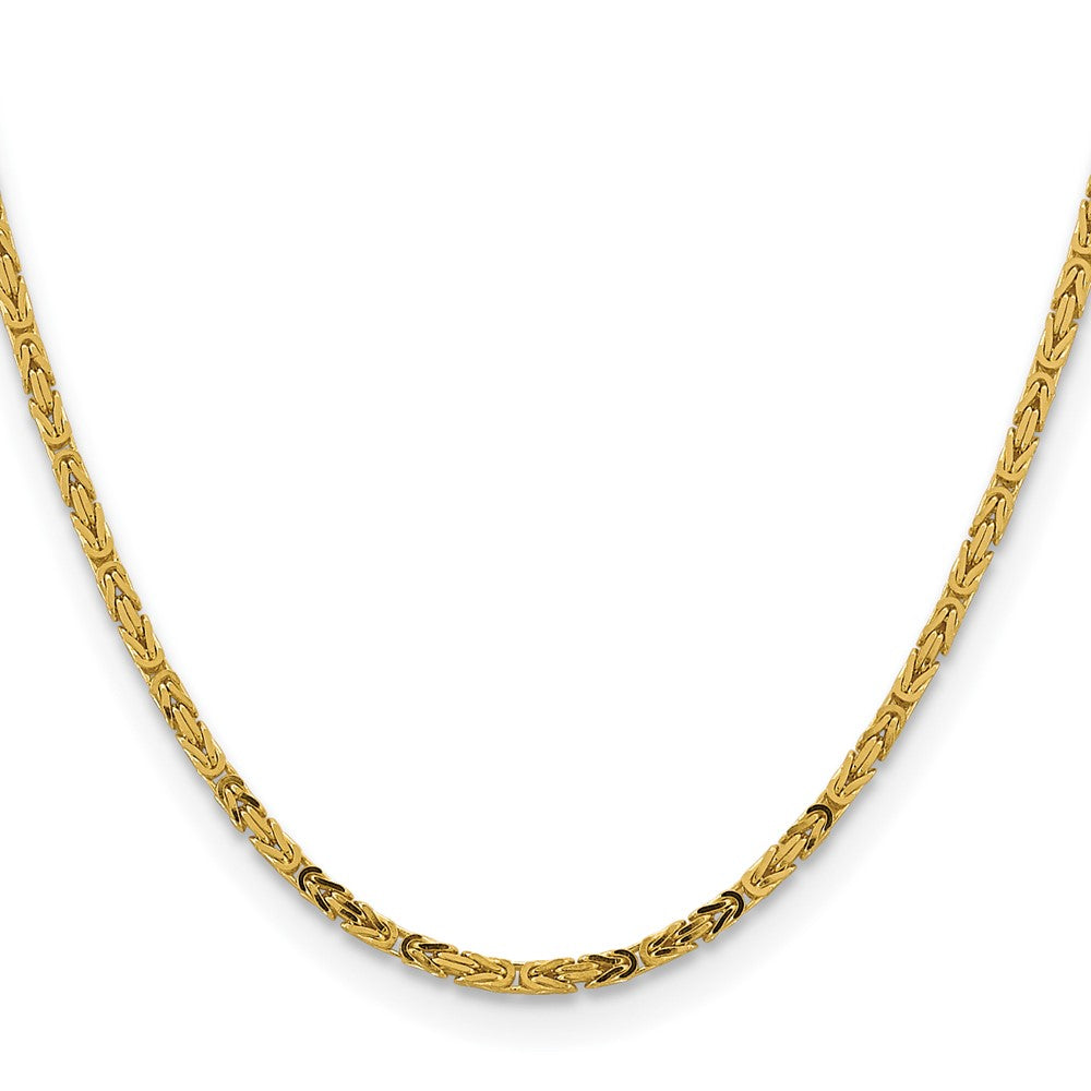 14K 18 inch 2.5mm Byzantine with Lobster Clasp Chain