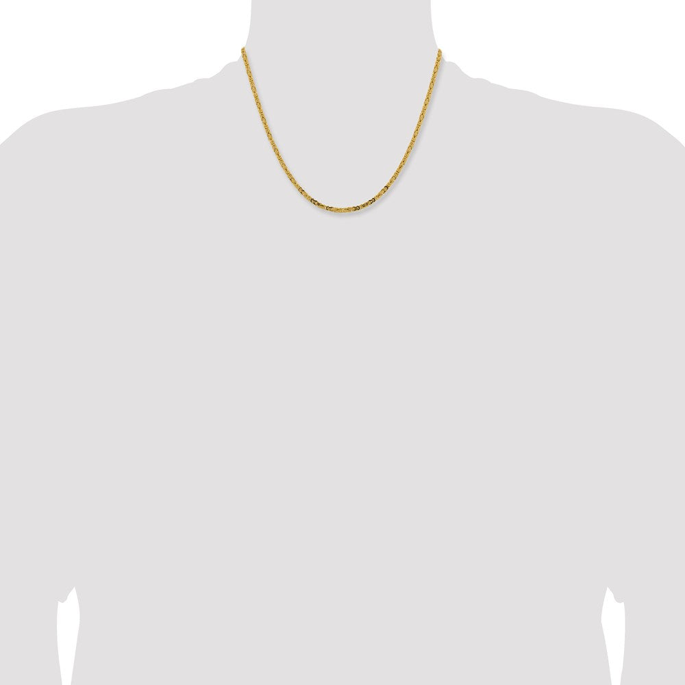 14K 18 inch 2.5mm Byzantine with Lobster Clasp Chain