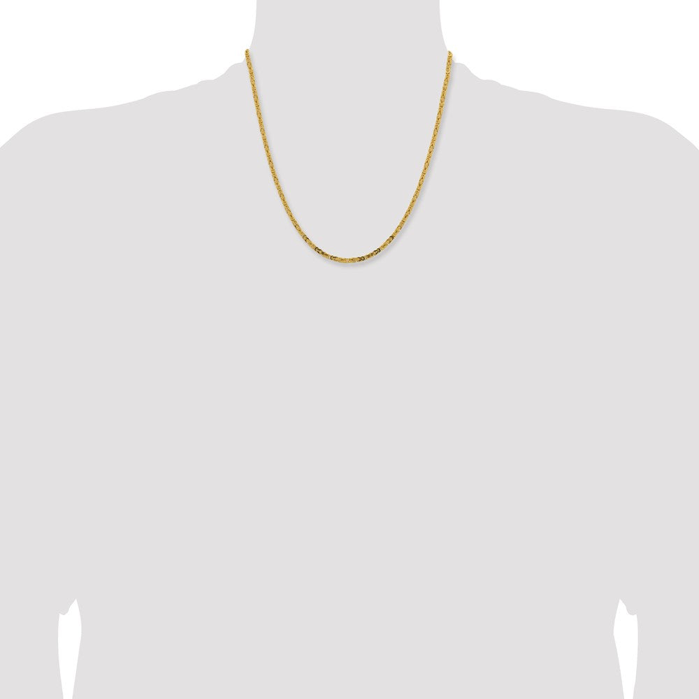 14K 20 inch 2.5mm Byzantine with Lobster Clasp Chain