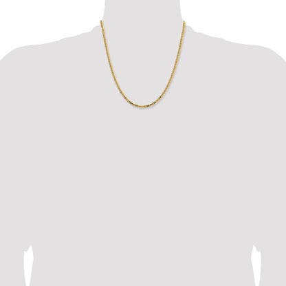 14K 20 inch 2.5mm Byzantine with Lobster Clasp Chain