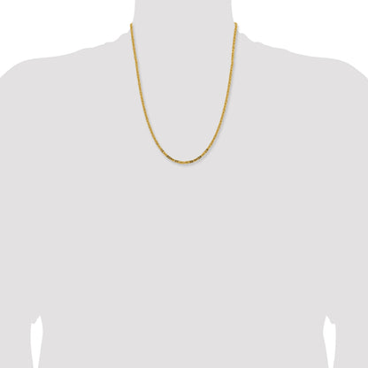 14K 22 inch 2.5mm Byzantine with Lobster Clasp Chain