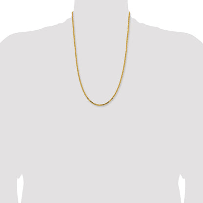 14K 24 inch 2.5mm Byzantine with Lobster Clasp Chain