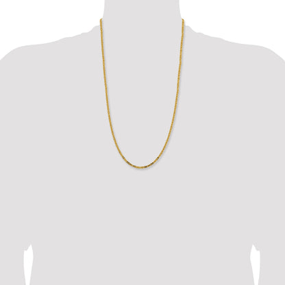 14K 26 inch 2.5mm Byzantine with Lobster Clasp Chain