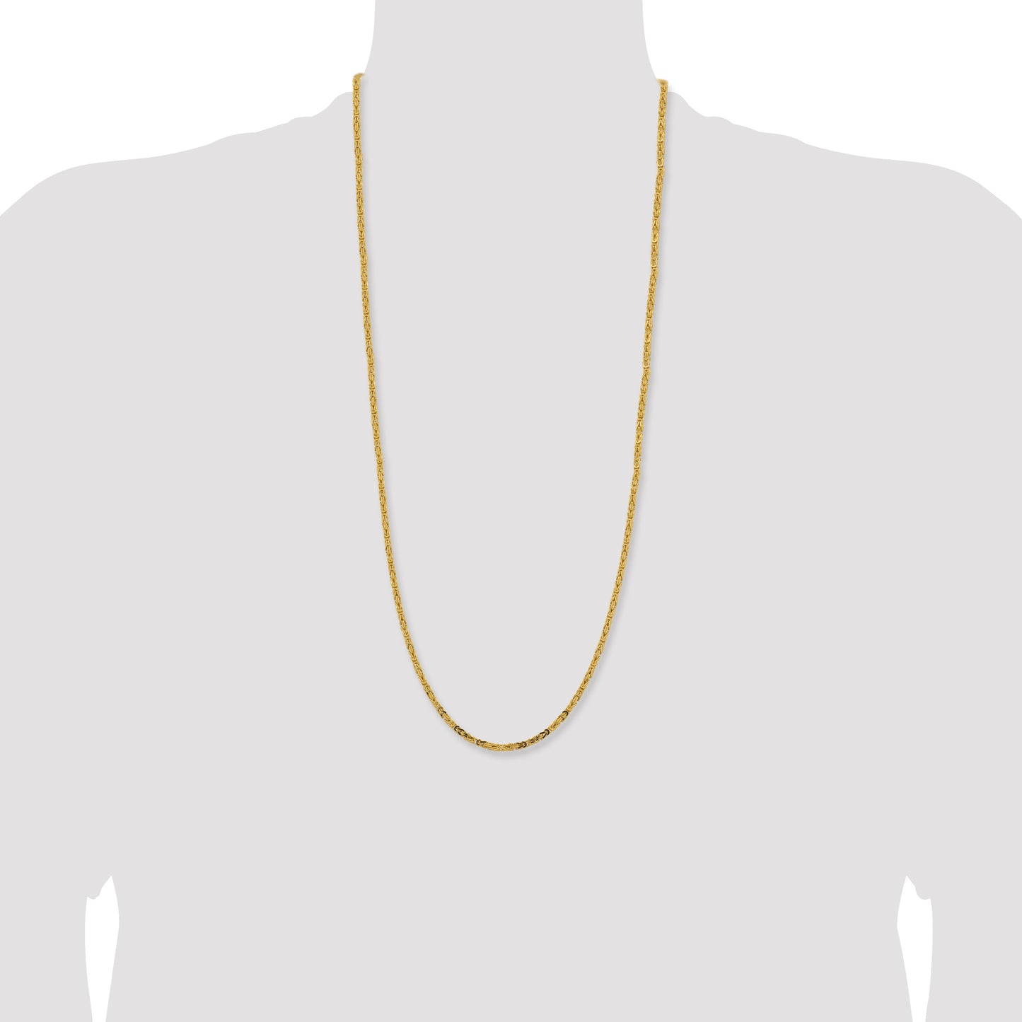 14K 30 inch 2.5mm Byzantine with Lobster Clasp Chain