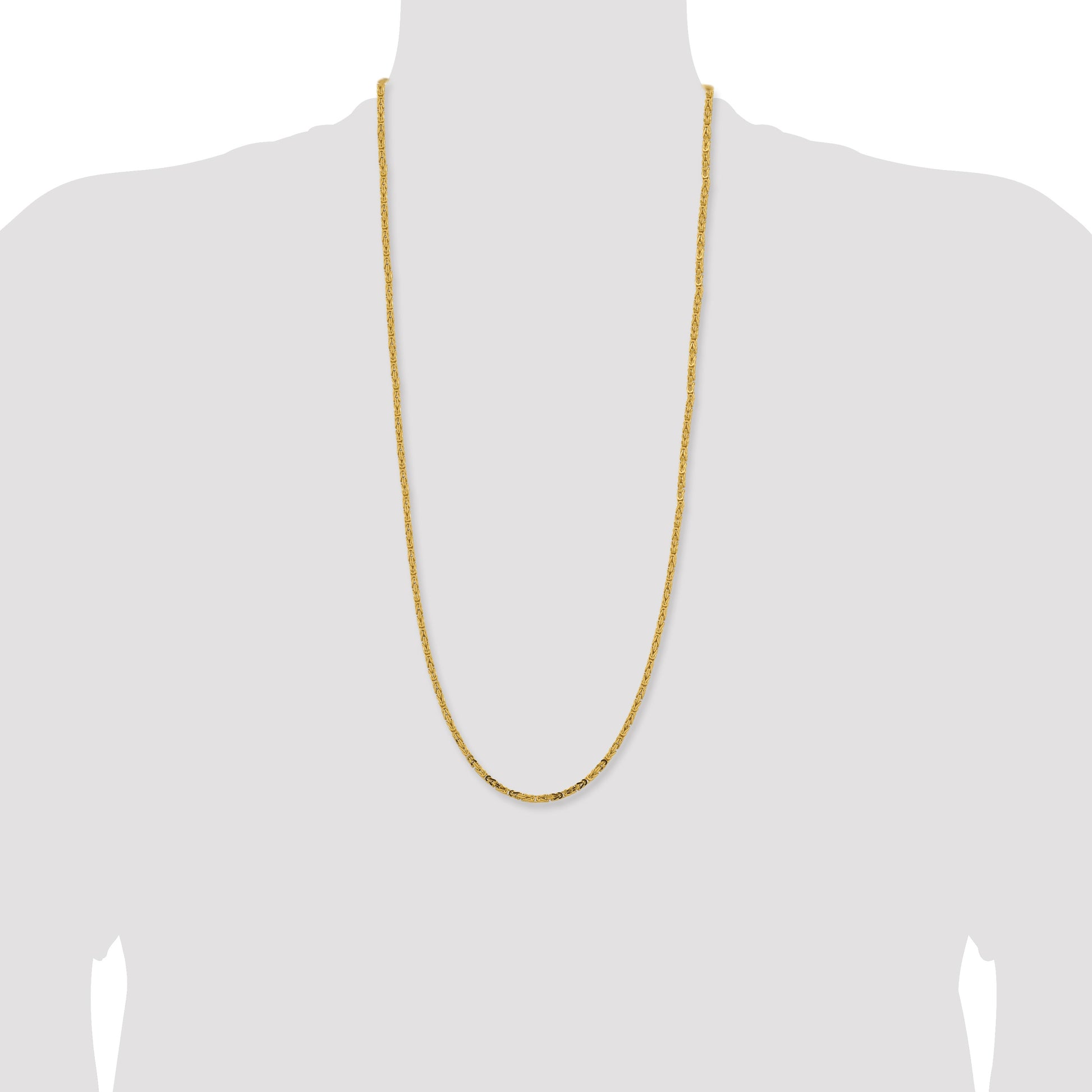 14K 30 inch 2.5mm Byzantine with Lobster Clasp Chain