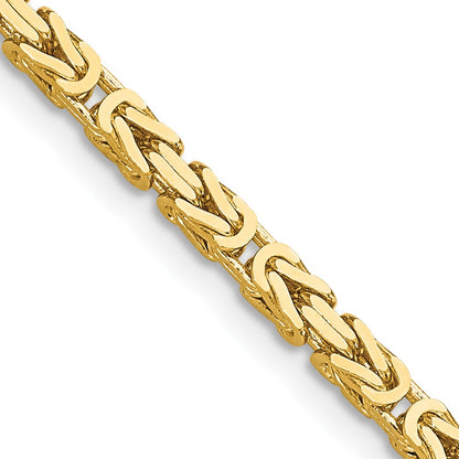14K 26 inch 2.5mm Byzantine with Lobster Clasp Chain