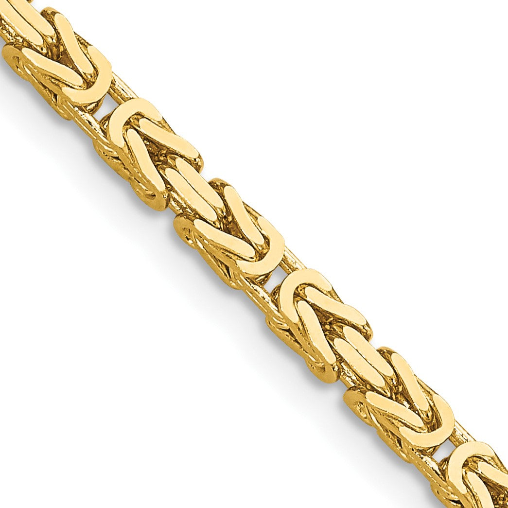 14K 22 inch 2.5mm Byzantine with Lobster Clasp Chain