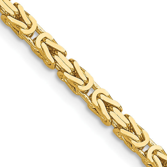 14K 22 inch 2.5mm Byzantine with Lobster Clasp Chain