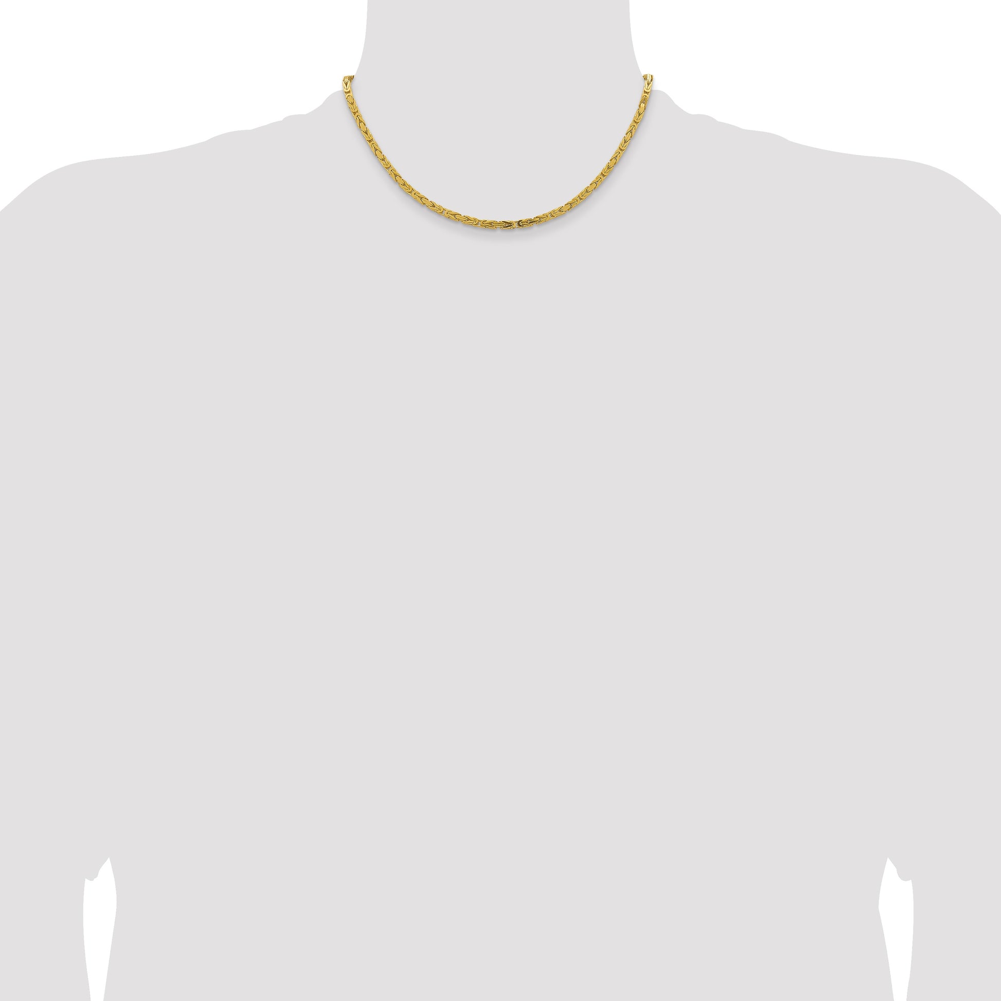 14K 16 inch 3.25mm Byzantine with Lobster Clasp Chain